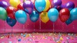 © axalaimaxala - a huge pile of balloons and confetti of different colors