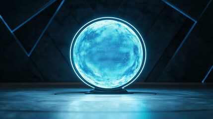 Poster - High-Tech Control Room Design with Angular Geometry and Futuristic Elements