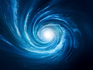 Aufkleber - A mesmerizing whirlpool of deep blue ocean water swirling into a bright, central light.  The intense hues and dynamic motion create a sense of depth and mystery.