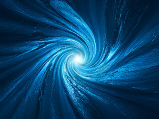 Aufkleber - A swirling vortex of vibrant blue, emanating a radiant light from its core.  The intense hues and dynamic motion create a mesmerizing, otherworldly scene.