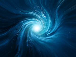 Aufkleber - A mesmerizing whirlpool of deep blue water swirls into a bright center, creating an illusion of depth and a portal to the unknown.