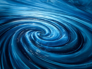 Aufkleber - A mesmerizing swirling vortex of deep blues, evoking a sense of depth and powerful movement.  The concentric circles create a hypnotic effect, suggesting a powerful force of nature.