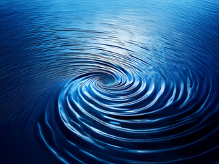 Poster - A mesmerizing whirlpool of deep blue water spirals into a dark center, creating a captivating vortex effect.  The concentric circles ripple outwards, suggesting a powerful current.