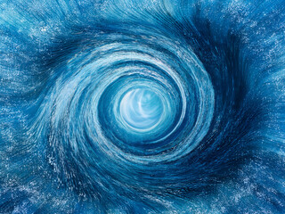 Aufkleber - A mesmerizing whirlpool of deep blue water spirals inward, revealing a luminous center.  The swirling motion creates a sense of depth and mystery.