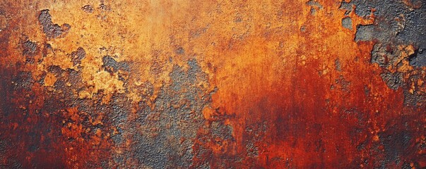 Aufkleber - Rusty orange and brown metal surface showing corrosion and decay