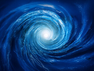 Aufkleber - A mesmerizing vortex of swirling blue water, a luminous center glowing brightly.  It evokes feelings of depth, mystery, and the powerful forces of nature.