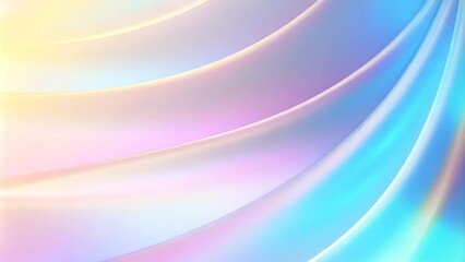 Poster - Pastel colored holographic abstract texture background as liquid waves of silk in vibrant neon colors. Holographic 3d abstract background. Iridescent texture, liquid metal, foil 3d background
