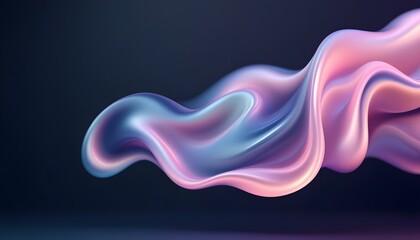 Poster - Pastel colored holographic abstract texture background as liquid waves of silk in vibrant neon colors. Holographic 3d abstract background. Iridescent texture, liquid metal, foil 3d background