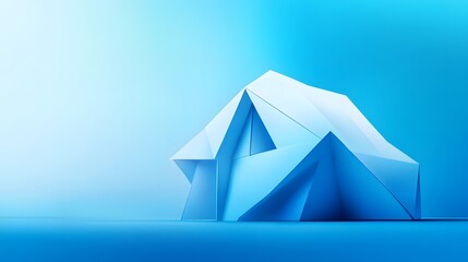 Poster - Abstract Blue Geometric Structure Architectural Design