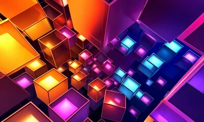 Poster - Vibrant Abstraction: A Colorful Digital Illustration Background