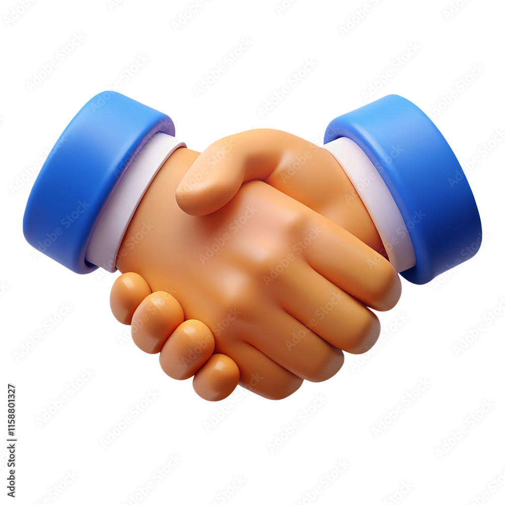 3D illustration of diverse hands shaking, symbolizing unity and ...
