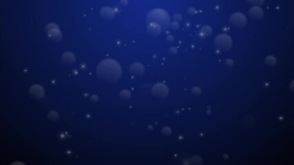 Circles and stars shining with bokeh blue background