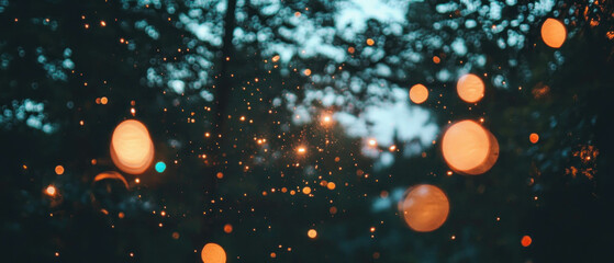 Poster - Glimmering fairy lights texture creating a magical atmosphere for celebrations and events
