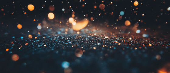 Poster - Shimmering stars overlay texture creating a magical night sky atmosphere