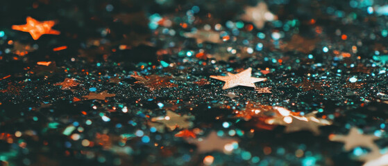 Poster - Overlay texture of shimmering stars creating a captivating and enchanting visual experience