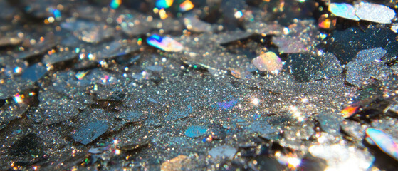 Poster - Elegant overlay texture featuring shimmering silver glitter dust for decorative use