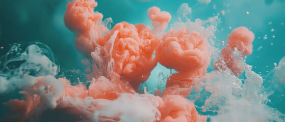Poster - Swirling ink in water creates vibrant abstract patterns with dynamic movement