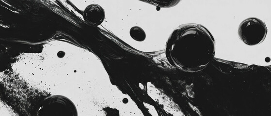 Poster - Overlay texture of abstract ink blots creating dynamic visual effects and patterns