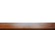 © pornchai - empty wooden table front view isolated on white background.