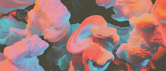 Poster - Intricate fractal designs in vibrant colors creating a mesmerizing background pattern