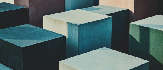 Poster - Monochromatic color blocks create a modern backdrop for artistic expression in design