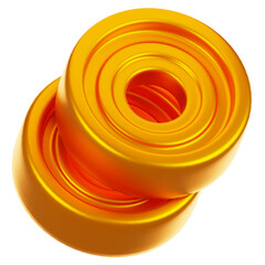 Poster - 3d rendering gold coin icon. Game asset icon concept