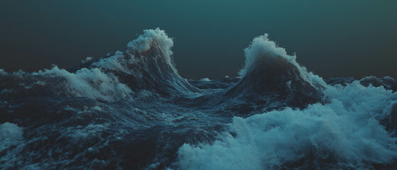 Aufkleber - Abstract blue waves create a mesmerizing background with fluid motion and depth