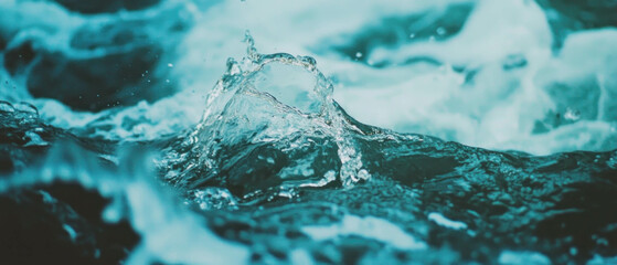 Poster - Abstract waves create a serene background with calming shades of blue for digital use