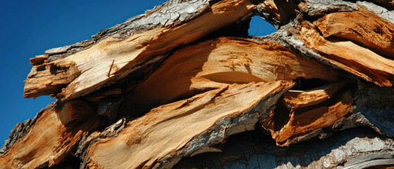 Poster - Close-up view of intricate tree bark texture revealing natural patterns and colors