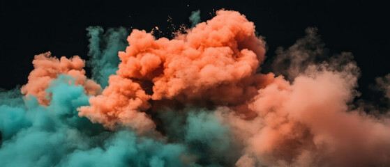 Aufkleber - Colorful smoke patterns swirl in vibrant hues against a dark background