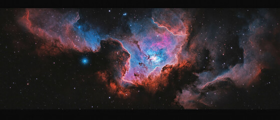 Poster - Cosmic nebula background showcasing vibrant colors and celestial formations across the universe