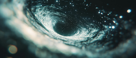 Poster - Galaxy spiral background with swirling stars and cosmic depth in dark space