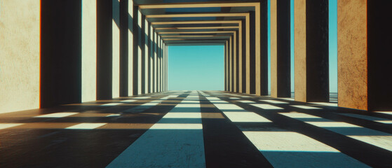 Poster - Modern abstract geometric patterns with bold contrasts and shadows