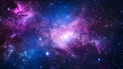 Poster - Vibrant cosmic nebula filled with stars and colorful gas clouds in deep space