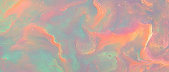 Poster - Vibrant cosmic nebula with soft lighting in hyper-realistic painting style