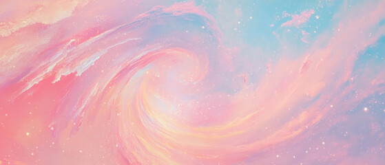 Poster - Vibrant galaxy spiral pattern with soft lighting and vivid colors for an immersive background