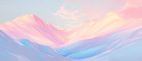 Poster - Icy glacier surface with soft lighting and vivid colors capturing a serene winter landscape