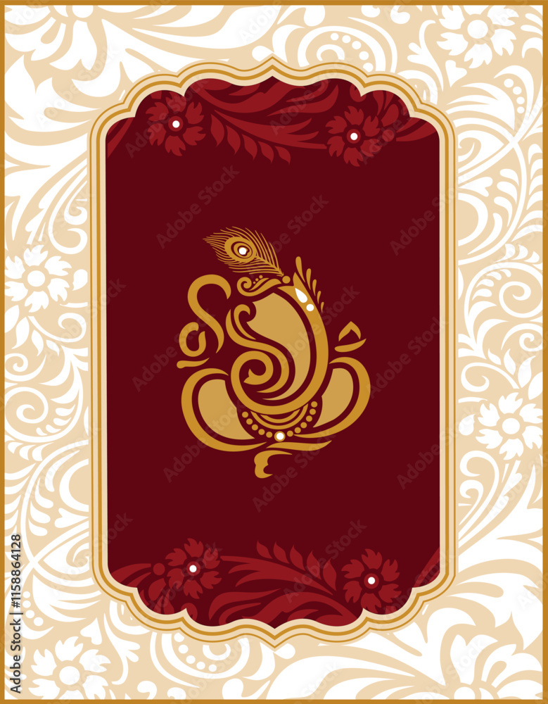 Indian wedding invitation card designs. Vector illustrations Stock ...