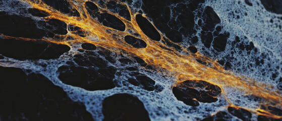 Poster - Intricate close-up of leaf veins revealing striking cinematic texture patterns