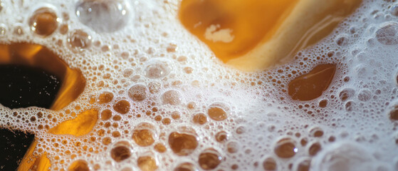 Aufkleber - Soft bubbles create a cinematic pattern in shimmering water textures
