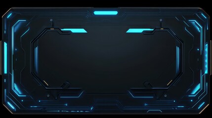 Poster - Futuristic Technology Interface with Blue Neon Accents and Design
