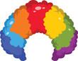 © Godhand - Vector illustration of clown wig Colorful wig
