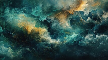 Poster - Abstract Colorful Cloud Formation in Artistic Swirl of Colors