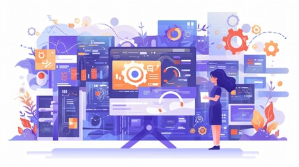 Web Development Company Abstract Vector Illustration