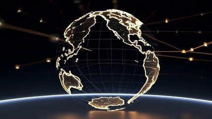 Aufkleber - digital globe with connected network lines