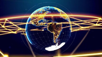 Aufkleber - digital globe with connected network lines