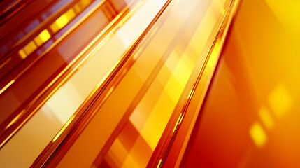 Poster - Vibrant amber and gold reflection in abstract design during bright daylight