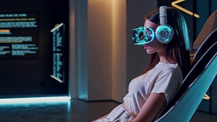 Leinwandbilder - Exploring immersive technology at a virtual reality exhibition in a modern setting