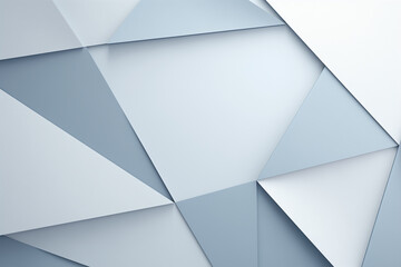 Poster -  Light blue and gray geometric background with triangular shapes, minimalistic style, simple lines, light tones, low saturation, high resolution, top view