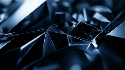 Poster - Geometric patterns emerge from dark, reflective surfaces in an abstract composition highlighting depth and texture